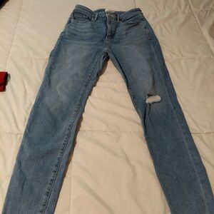 Loft Light Blue Distressed Women Jeans, Size 6